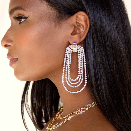 earrings on a model