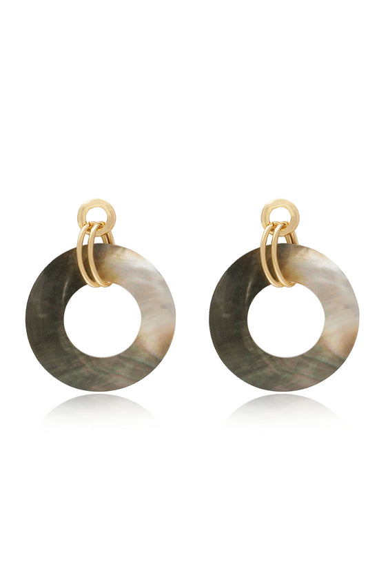 Loop Shell Dangle 18k Gold Plated Earrings