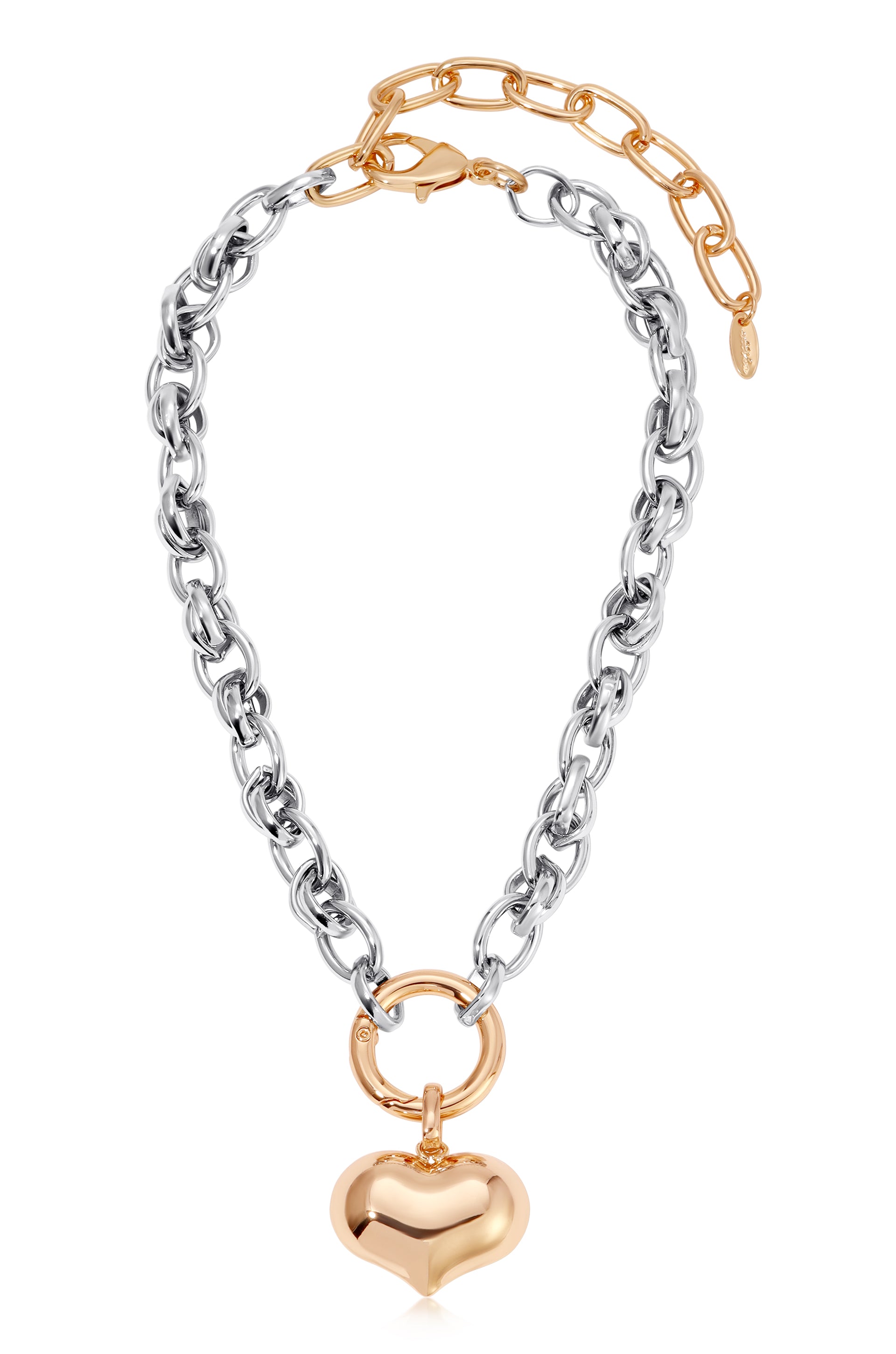 Locked in Love Mixed Metal Heart Necklace full