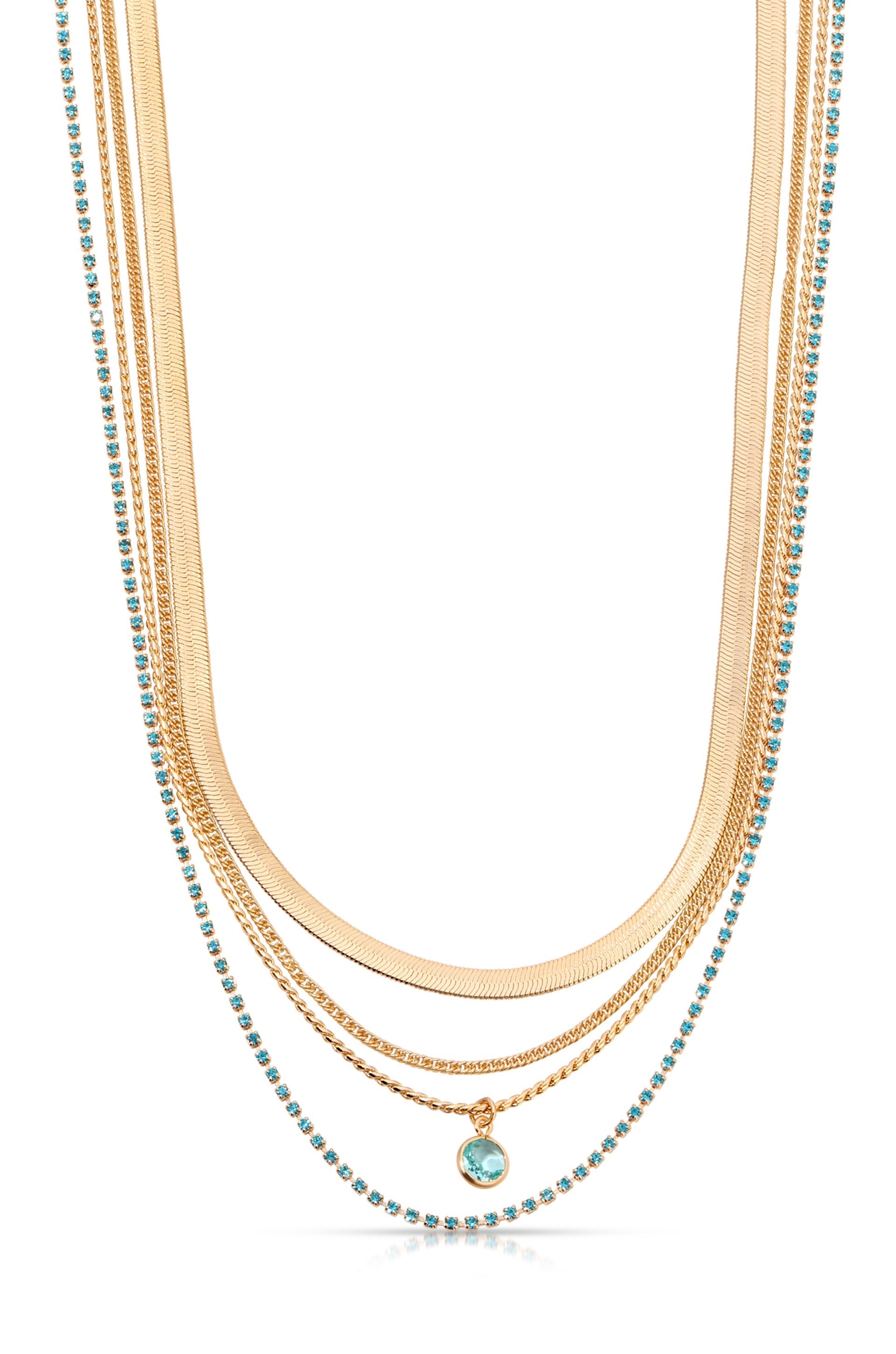 All the Chains Aqua Layered Necklace – Ettika Wholesale