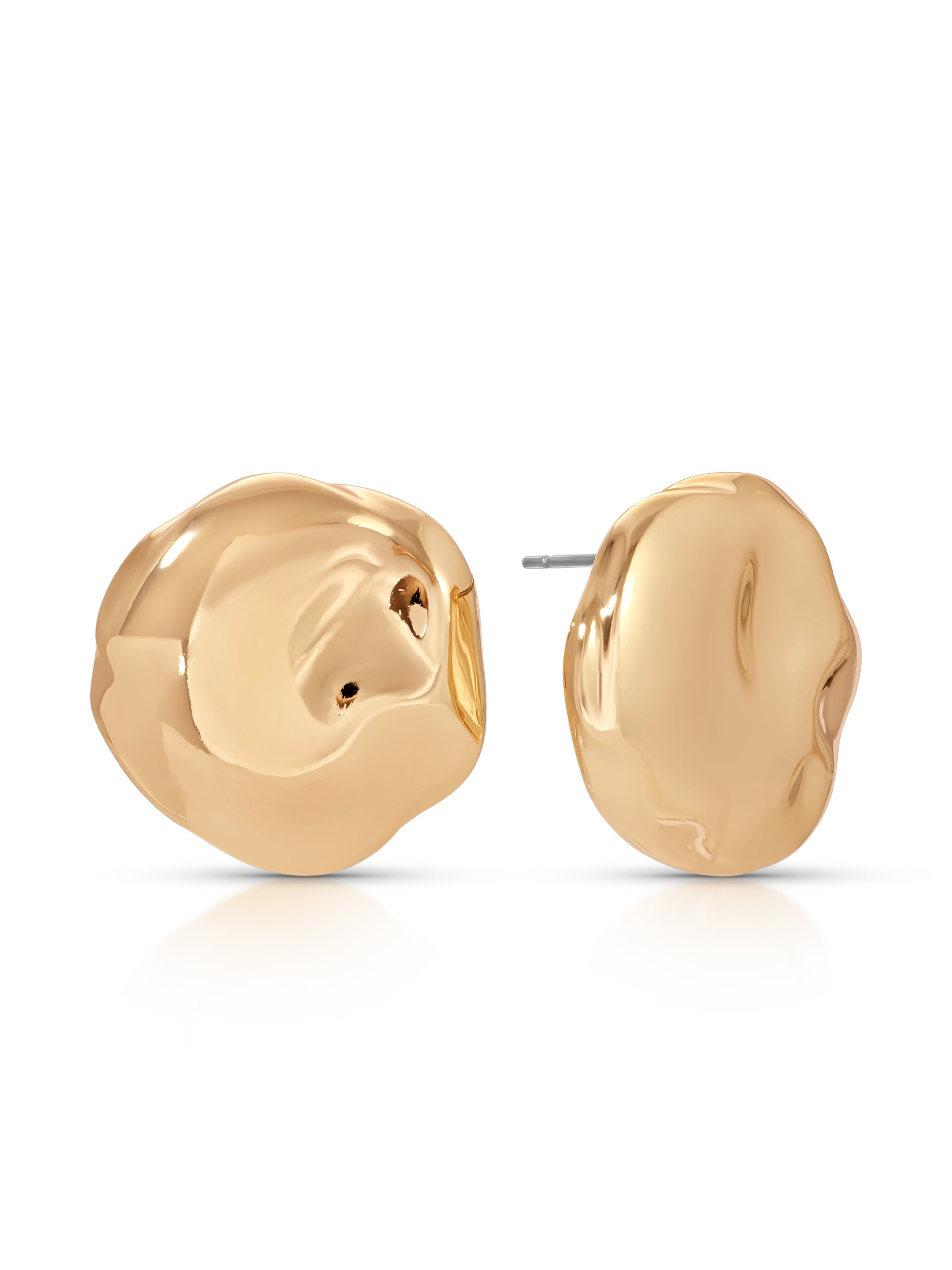 Molten Button Studs 18k Gold Plated